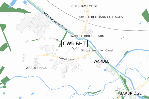 CW5 6HT map - small scale - OS Open Zoomstack (Ordnance Survey)