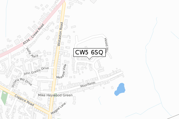 CW5 6SQ map - large scale - OS Open Zoomstack (Ordnance Survey)