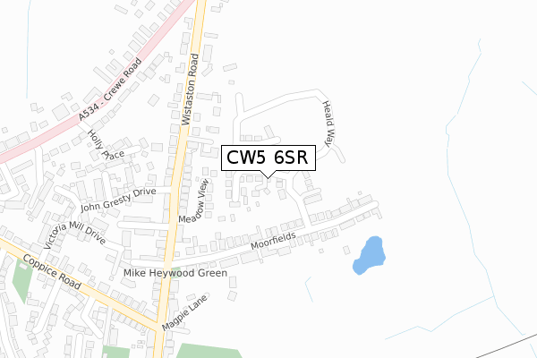 CW5 6SR map - large scale - OS Open Zoomstack (Ordnance Survey)