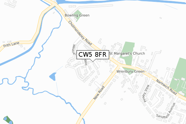 CW5 8FR map - large scale - OS Open Zoomstack (Ordnance Survey)