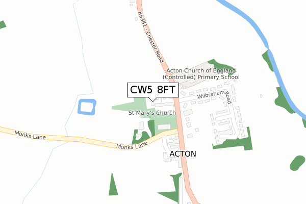 CW5 8FT map - large scale - OS Open Zoomstack (Ordnance Survey)