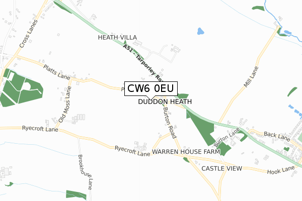 CW6 0EU map - small scale - OS Open Zoomstack (Ordnance Survey)