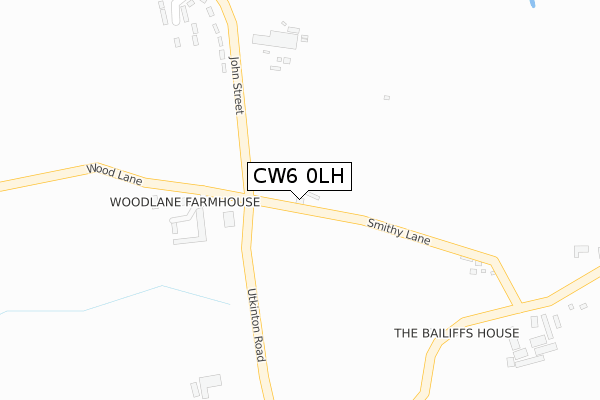 CW6 0LH map - large scale - OS Open Zoomstack (Ordnance Survey)