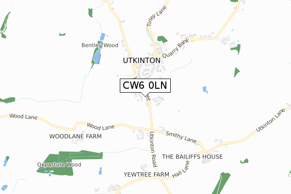 CW6 0LN map - small scale - OS Open Zoomstack (Ordnance Survey)