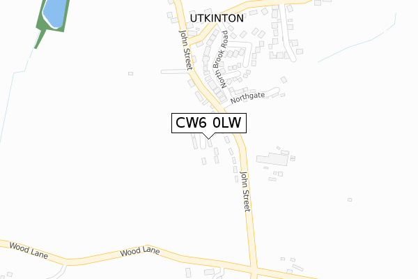 CW6 0LW map - large scale - OS Open Zoomstack (Ordnance Survey)