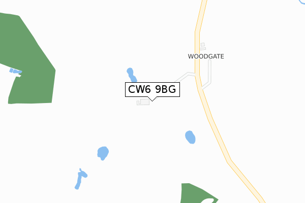 CW6 9BG map - large scale - OS Open Zoomstack (Ordnance Survey)