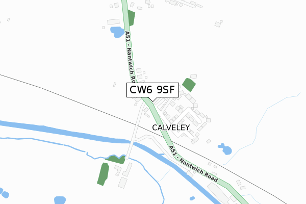 CW6 9SF map - large scale - OS Open Zoomstack (Ordnance Survey)