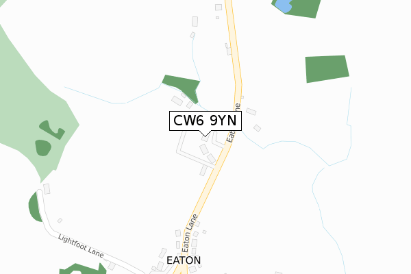 CW6 9YN map - large scale - OS Open Zoomstack (Ordnance Survey)