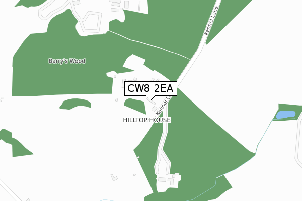 CW8 2EA map - large scale - OS Open Zoomstack (Ordnance Survey)