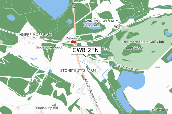 CW8 2FN map - small scale - OS Open Zoomstack (Ordnance Survey)