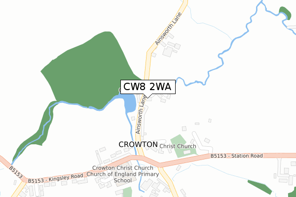 CW8 2WA map - large scale - OS Open Zoomstack (Ordnance Survey)