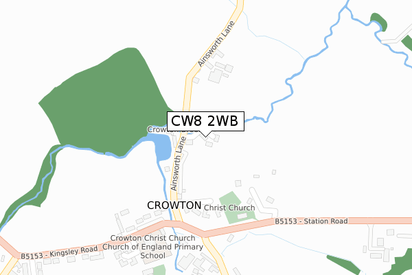 CW8 2WB map - large scale - OS Open Zoomstack (Ordnance Survey)