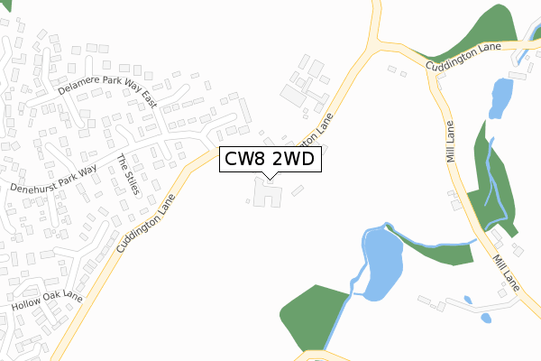 CW8 2WD map - large scale - OS Open Zoomstack (Ordnance Survey)