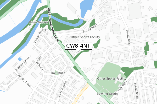 CW8 4NT map - large scale - OS Open Zoomstack (Ordnance Survey)