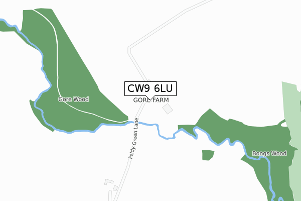 CW9 6LU map - large scale - OS Open Zoomstack (Ordnance Survey)