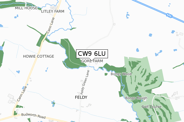 CW9 6LU map - small scale - OS Open Zoomstack (Ordnance Survey)