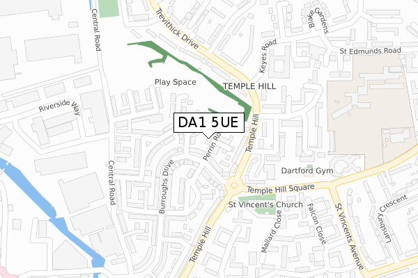 DA1 5UE map - large scale - OS Open Zoomstack (Ordnance Survey)