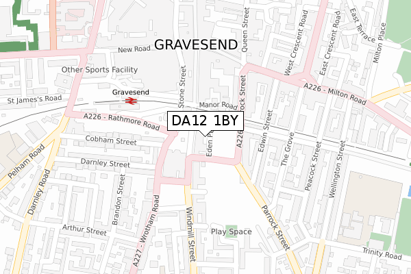 DA12 1BY map - large scale - OS Open Zoomstack (Ordnance Survey)