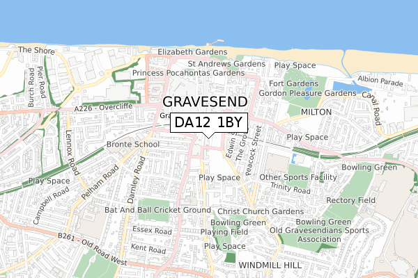 DA12 1BY map - small scale - OS Open Zoomstack (Ordnance Survey)