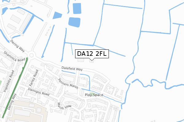 DA12 2FL map - large scale - OS Open Zoomstack (Ordnance Survey)