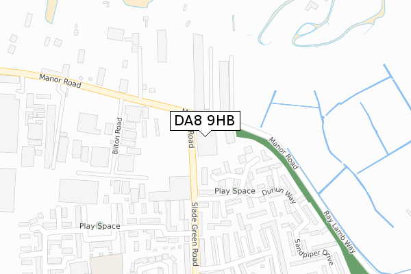 DA8 9HB map - large scale - OS Open Zoomstack (Ordnance Survey)