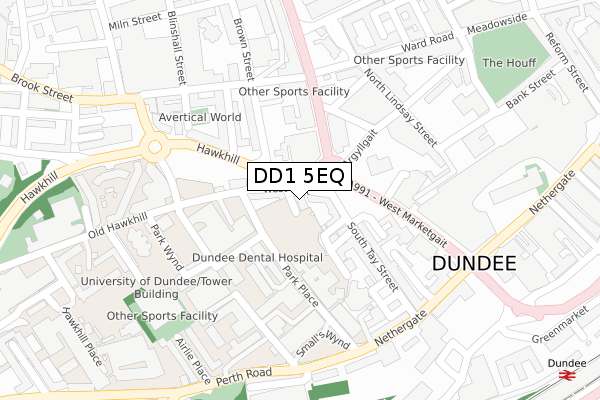 DD1 5EQ map - large scale - OS Open Zoomstack (Ordnance Survey)