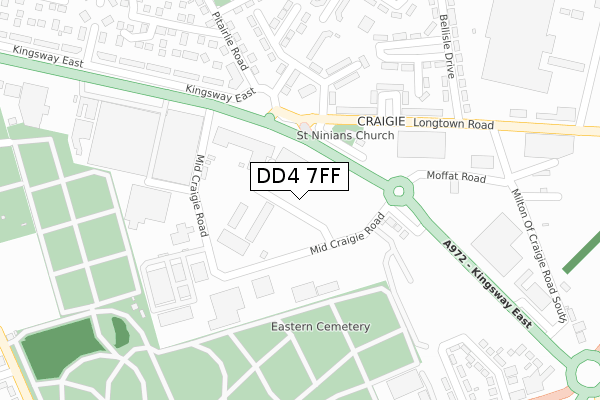 DD4 7FF map - large scale - OS Open Zoomstack (Ordnance Survey)