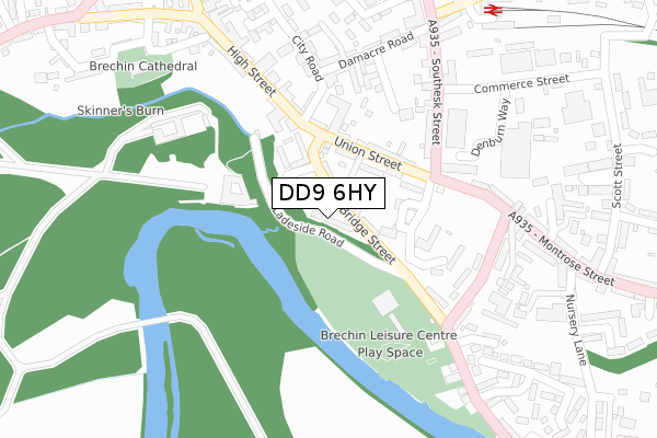 DD9 6HY map - large scale - OS Open Zoomstack (Ordnance Survey)