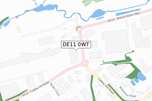 DE11 0WT map - large scale - OS Open Zoomstack (Ordnance Survey)