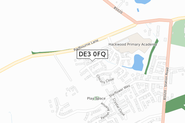 DE3 0FQ map - large scale - OS Open Zoomstack (Ordnance Survey)