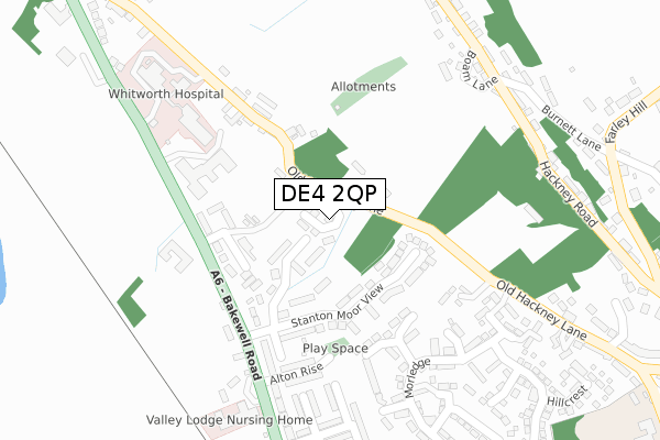 DE4 2QP map - large scale - OS Open Zoomstack (Ordnance Survey)