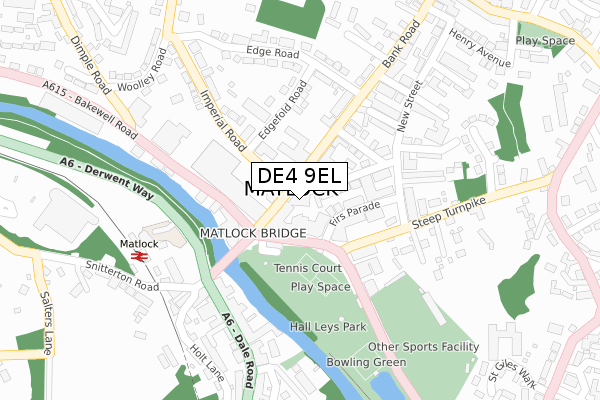 DE4 9EL map - large scale - OS Open Zoomstack (Ordnance Survey)