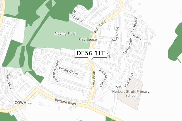 DE56 1LT map - large scale - OS Open Zoomstack (Ordnance Survey)