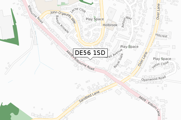 DE56 1SD map - large scale - OS Open Zoomstack (Ordnance Survey)