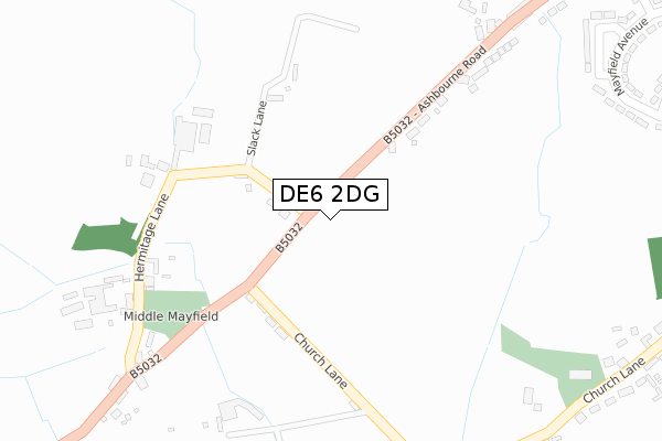 DE6 2DG map - large scale - OS Open Zoomstack (Ordnance Survey)