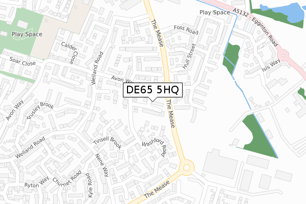 DE65 5HQ map - large scale - OS Open Zoomstack (Ordnance Survey)