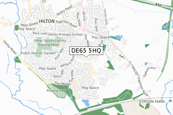 DE65 5HQ map - small scale - OS Open Zoomstack (Ordnance Survey)