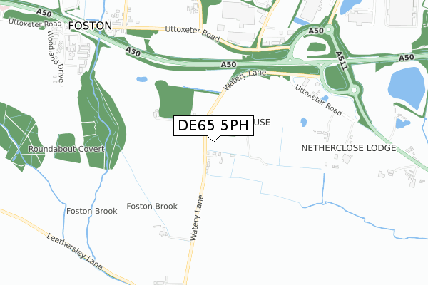 DE65 5PH map - small scale - OS Open Zoomstack (Ordnance Survey)