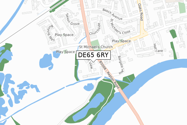 DE65 6RY map - large scale - OS Open Zoomstack (Ordnance Survey)