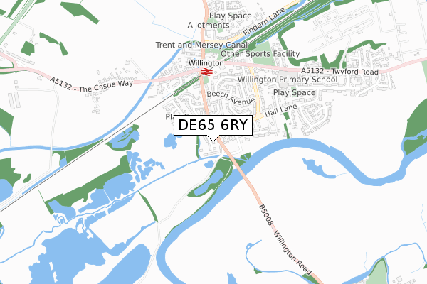 DE65 6RY map - small scale - OS Open Zoomstack (Ordnance Survey)