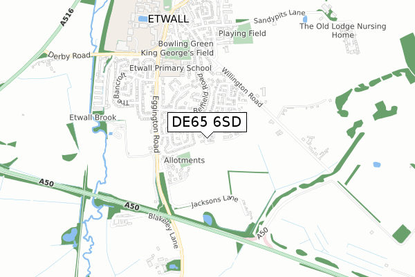 DE65 6SD map - small scale - OS Open Zoomstack (Ordnance Survey)