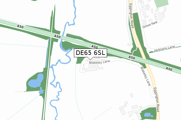 DE65 6SL map - large scale - OS Open Zoomstack (Ordnance Survey)