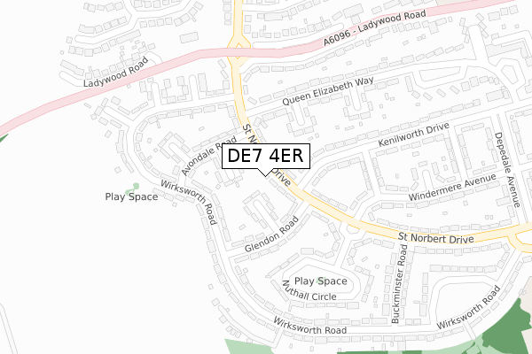 DE7 4ER map - large scale - OS Open Zoomstack (Ordnance Survey)