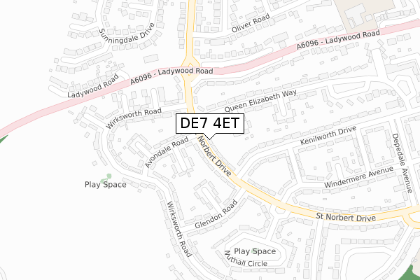 DE7 4ET map - large scale - OS Open Zoomstack (Ordnance Survey)