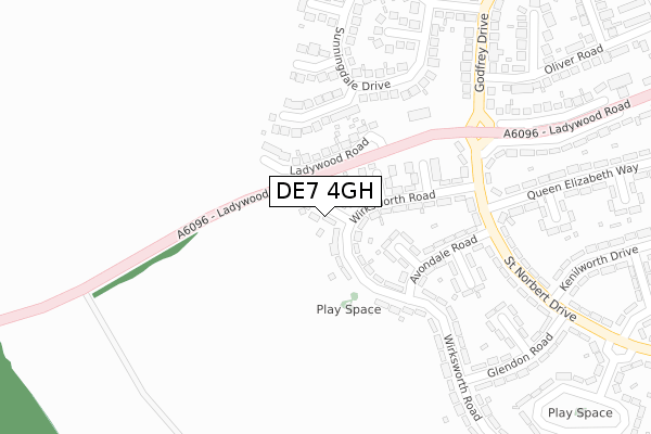 DE7 4GH map - large scale - OS Open Zoomstack (Ordnance Survey)