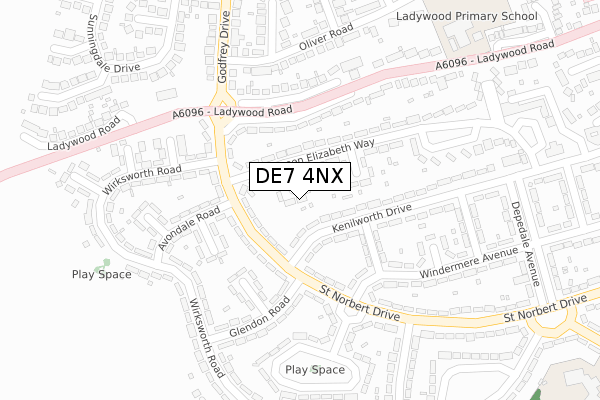 DE7 4NX map - large scale - OS Open Zoomstack (Ordnance Survey)