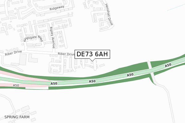 DE73 6AH map - large scale - OS Open Zoomstack (Ordnance Survey)