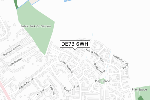 DE73 6WH map - large scale - OS Open Zoomstack (Ordnance Survey)