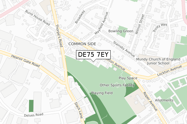 DE75 7EY map - large scale - OS Open Zoomstack (Ordnance Survey)