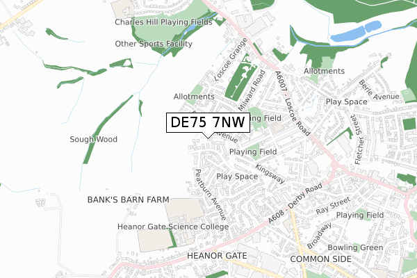 DE75 7NW map - small scale - OS Open Zoomstack (Ordnance Survey)